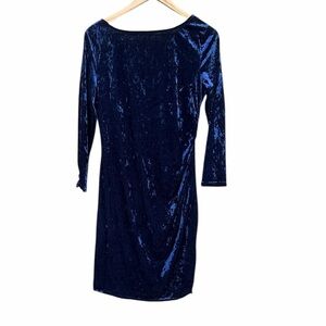 Navy Blue Velour/Velvet Dress long sleeve size large